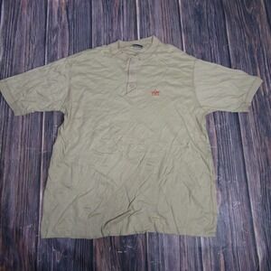 Vintage Esquire Shirt Mens XL Tan Single Stitch Henley Made USA Casual 90s